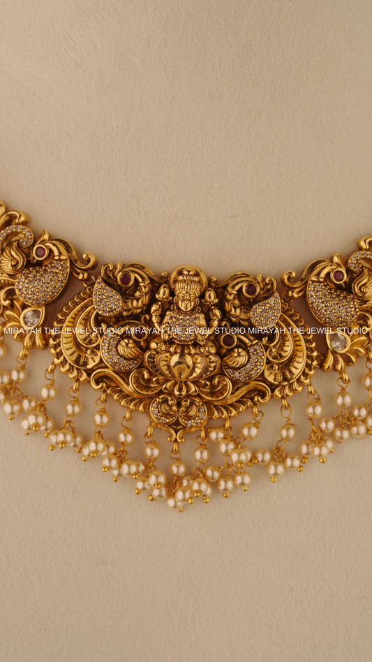 PEACOCK TARANGINI NECKLACE - WHITE