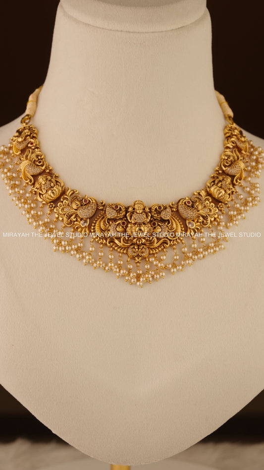 PEACOCK TARANGINI NECKLACE - WHITE