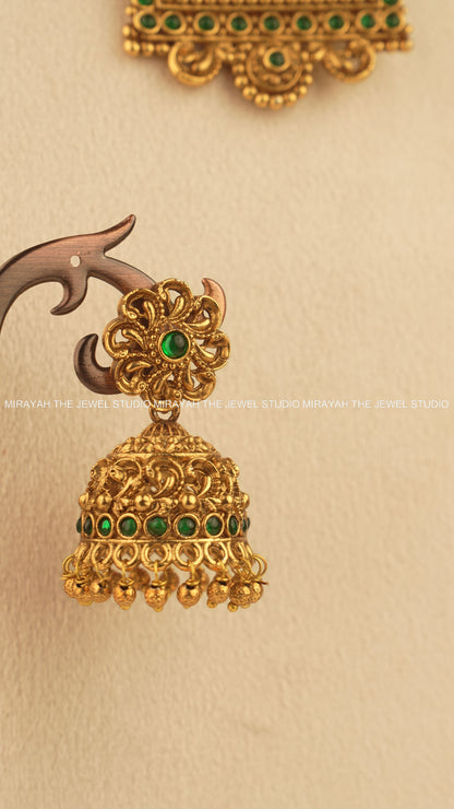 RADHEY SHYAM TEMPLE NECKLACE - GREEN