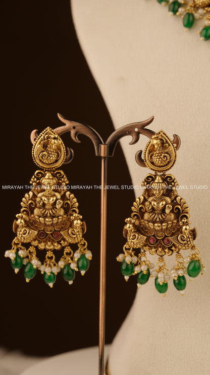 FEATHER CREST LAKSHMI NECKLACE (HEAVY)