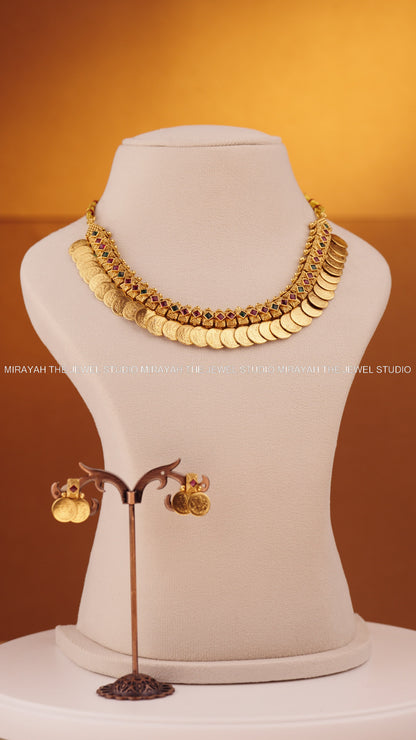 SREE MUDRA NECKLACE - RED AND GREEN