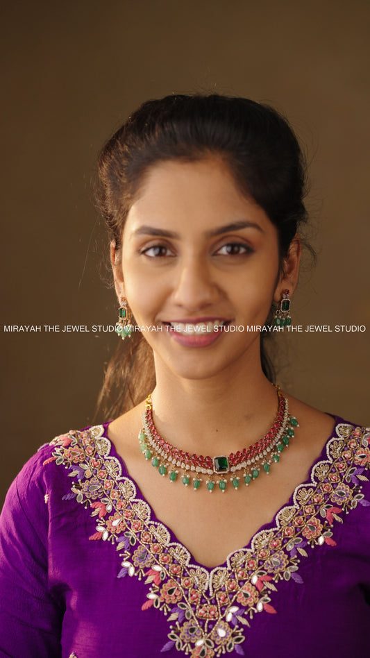 STRAWBERRY KUNDAN ELEGANCE NECKLACE