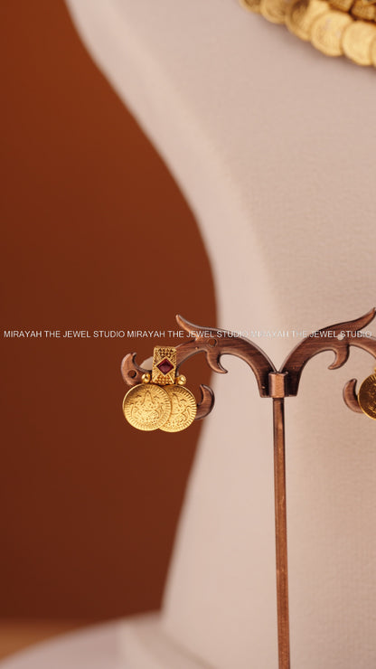 SREE MUDRA NECKLACE - RED AND GREEN