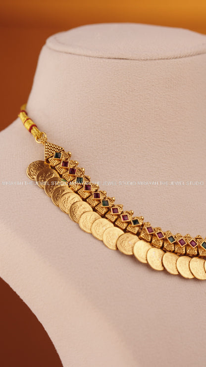 SREE MUDRA NECKLACE - RED AND GREEN