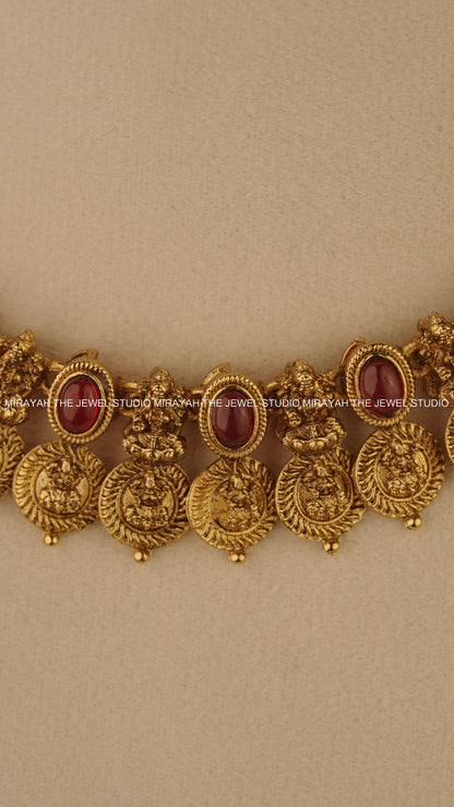 TAARIKA KAASU NECKLACE - RED