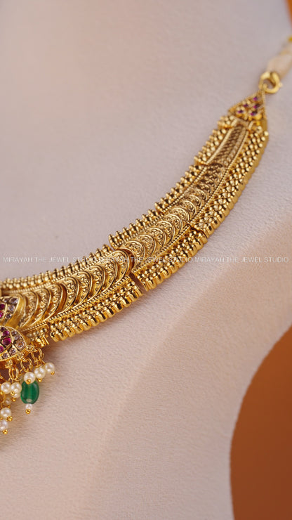 PREMIUM NAVARATNA COIN NECKLACE