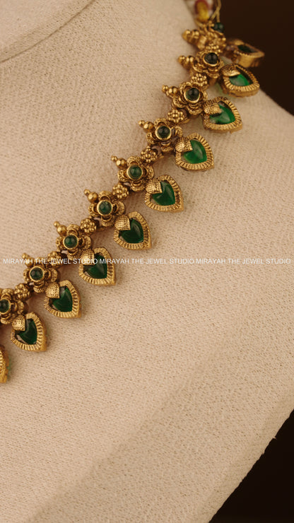 SRI KAMALA PALAKKA NECKLACE - GREEN