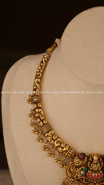 MANJARI MEENAKARI NECKLACE - GREEN