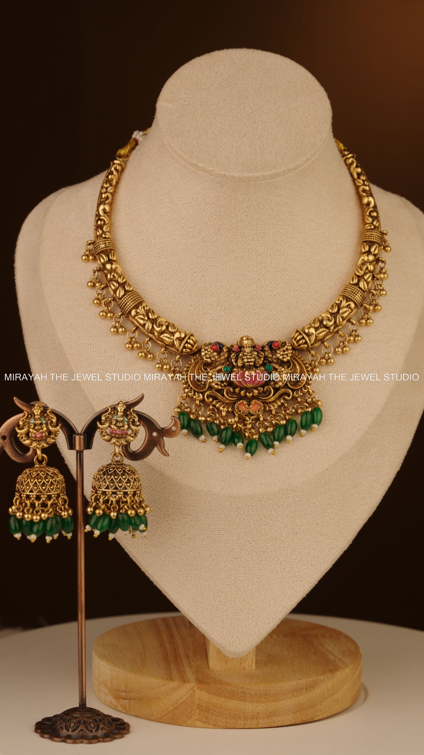 MANJARI MEENAKARI NECKLACE - GREEN