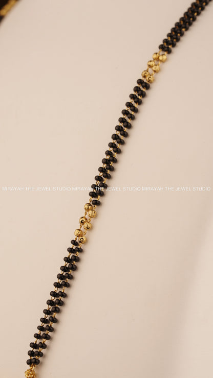 MORNI BLACK BEAD HARAM - GREEN