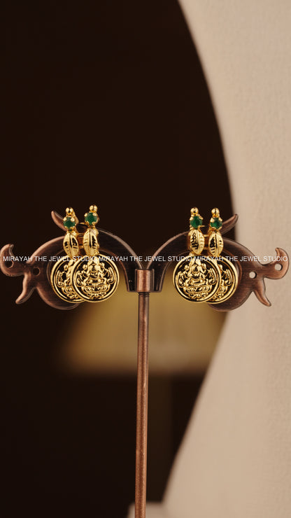 RAJALAKSHMI ROYALE KAASU NECKLACE - GREEN