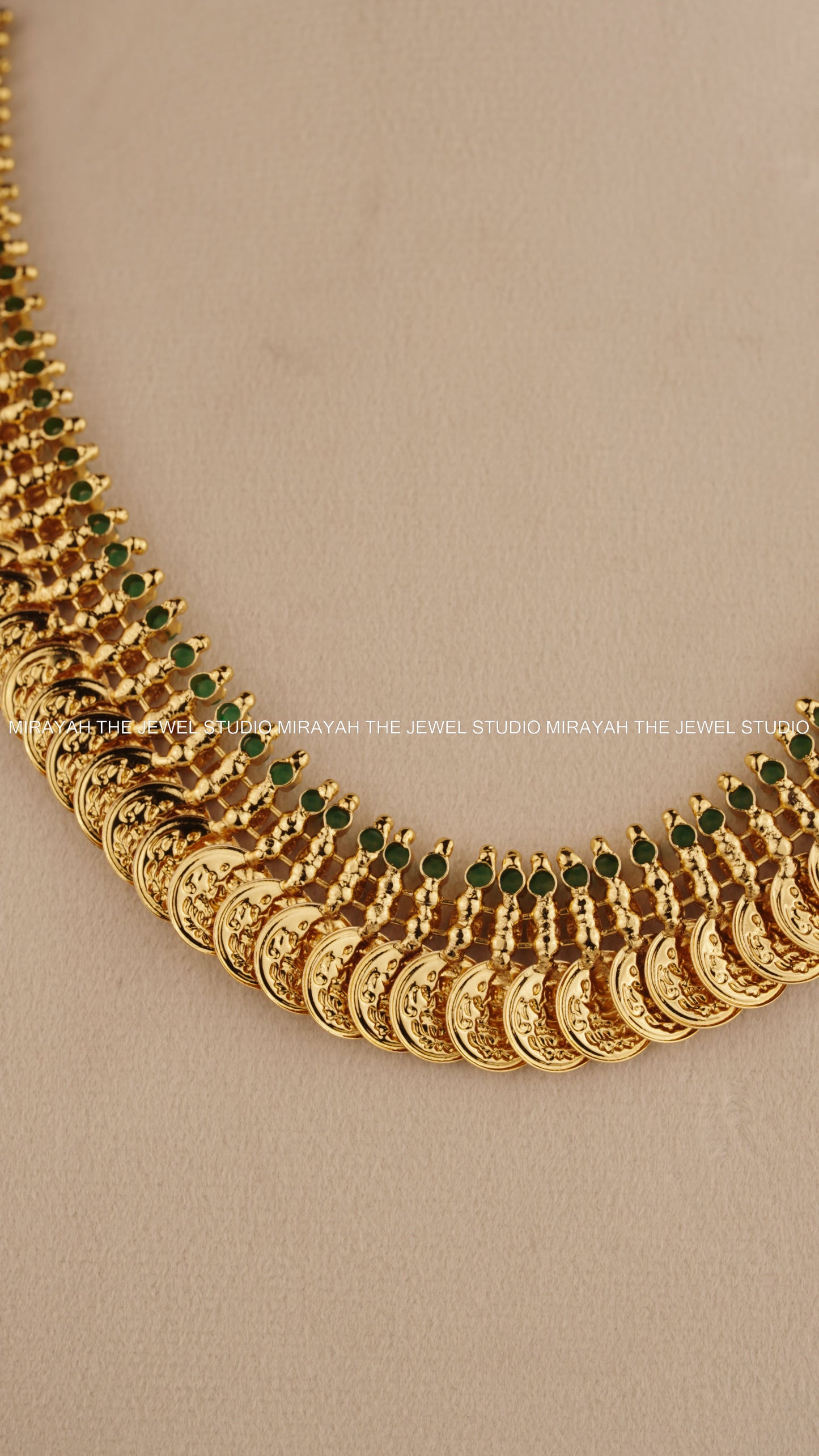 RAJALAKSHMI ROYALE KAASU NECKLACE - GREEN
