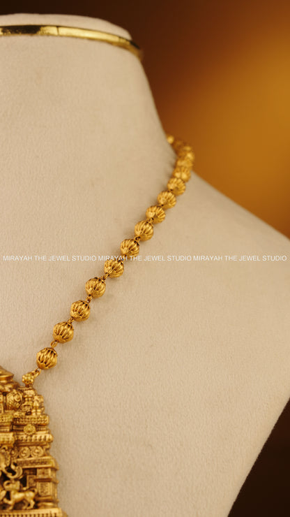 LAKSHMI GOPURA HARAM -  RUBY AND GREEN