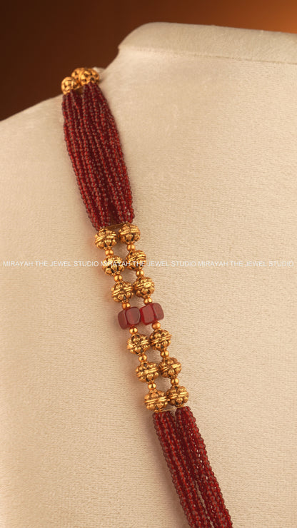 SIMHASANA LAKSHMI HARAM - RED/MAROON
