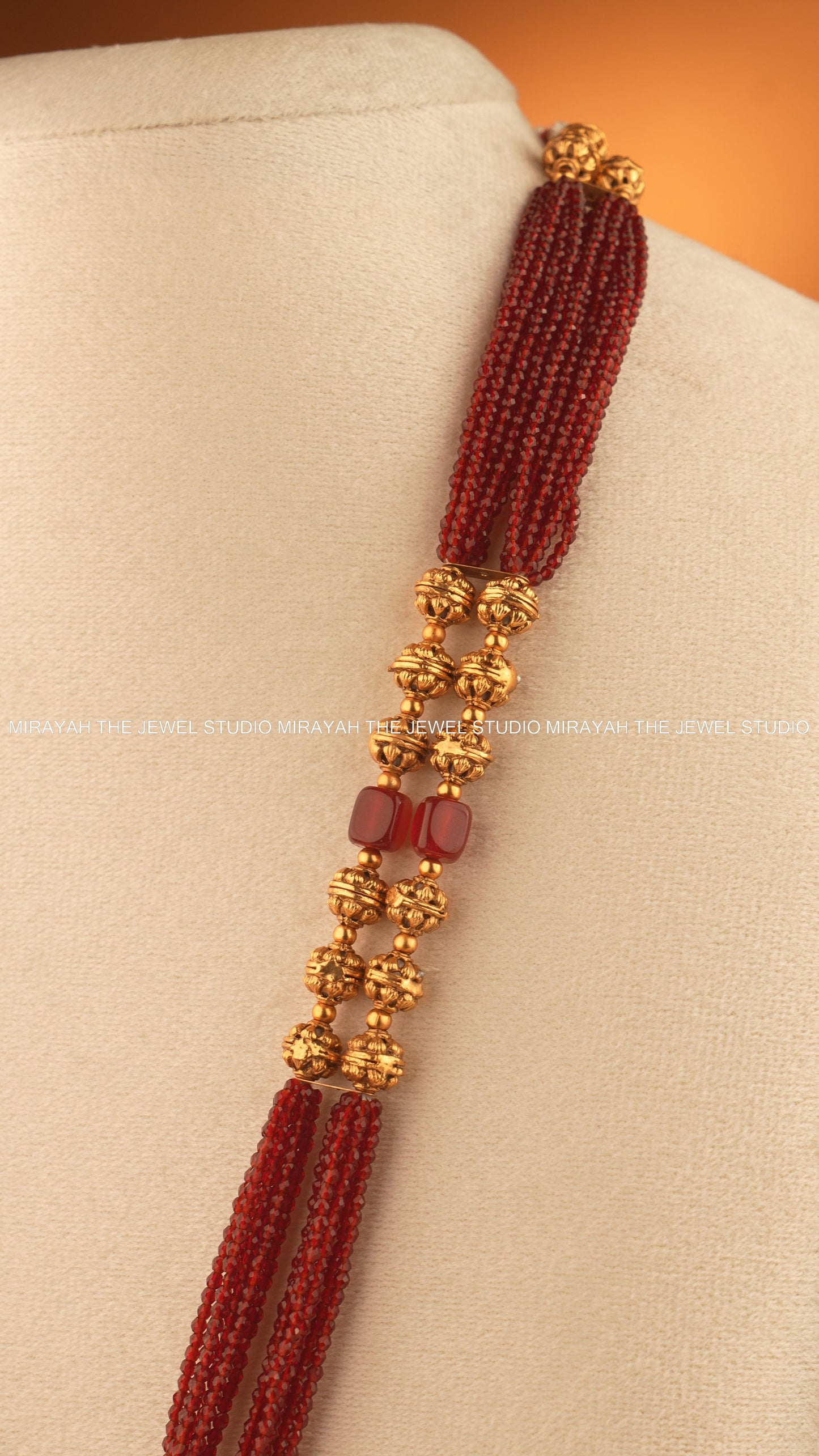 SIMHASANA LAKSHMI HARAM - RED/MAROON