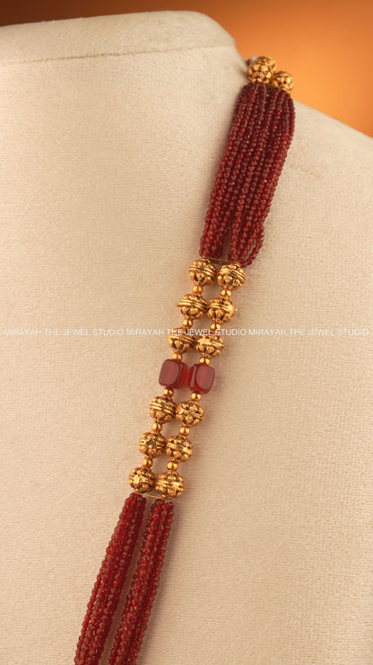 SIMHASANA LAKSHMI HARAM - RED/MAROON