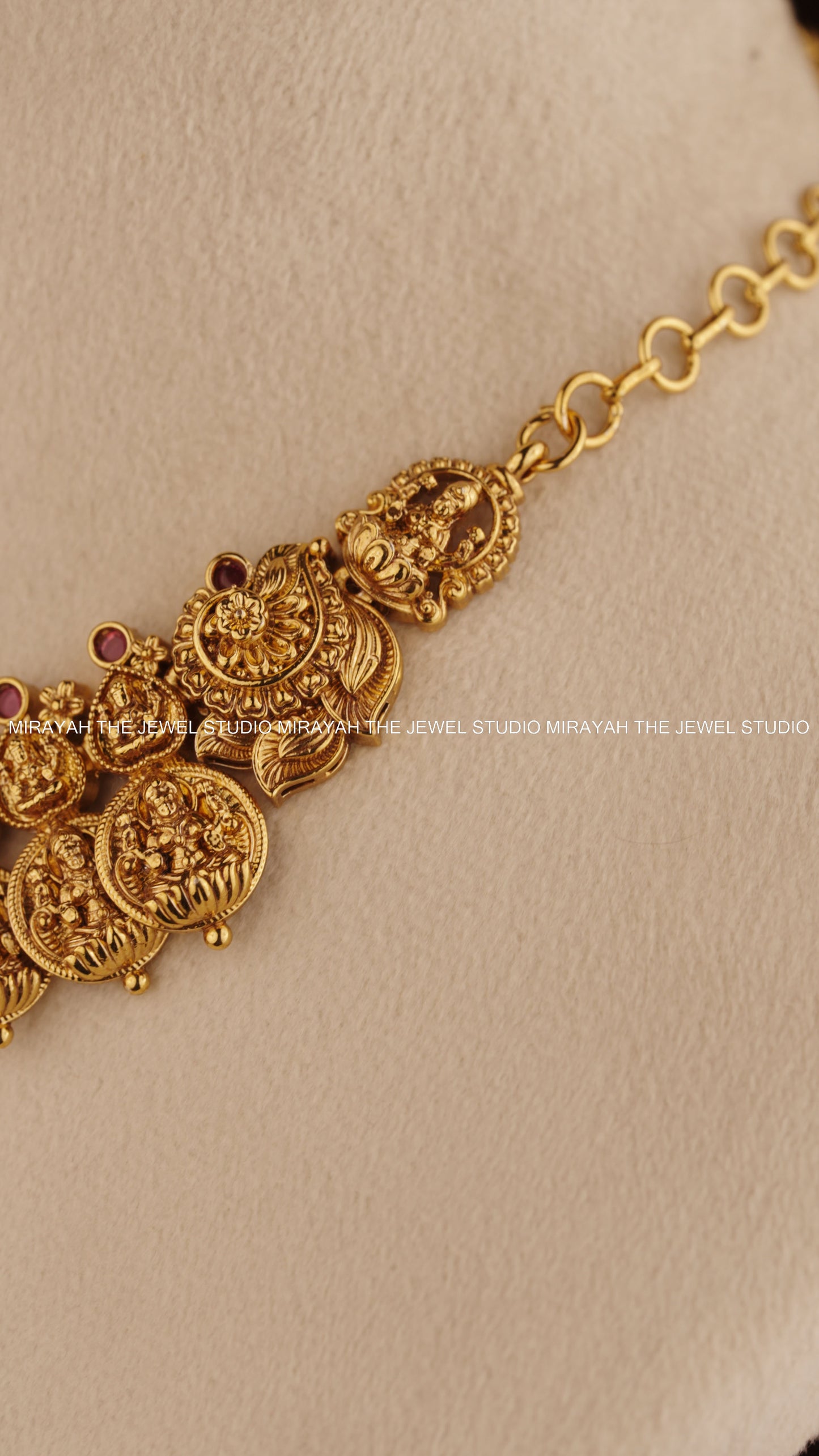 PREMIUM DEVASREE KAASU NECKLACE - RUBY