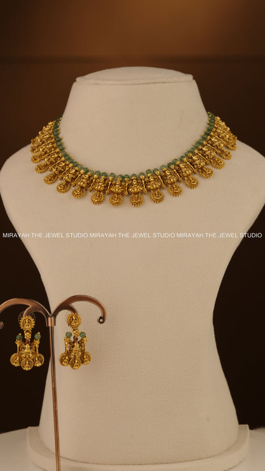GREEN AURA COIN NECKLACE