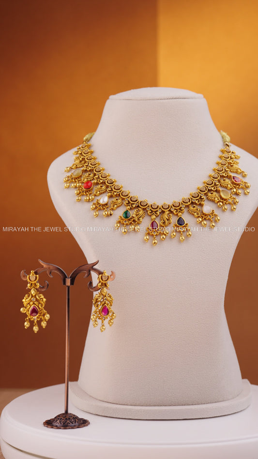 NAVARATNA ROYALE NECKLACE