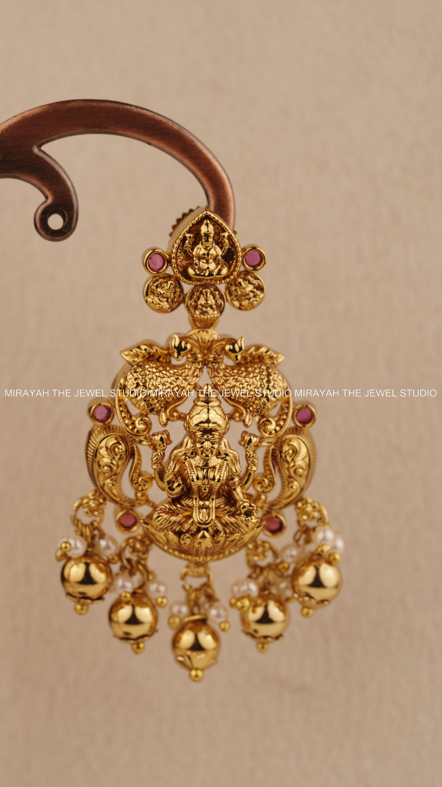 PREMIUM DEVASREE KAASU NECKLACE - RUBY
