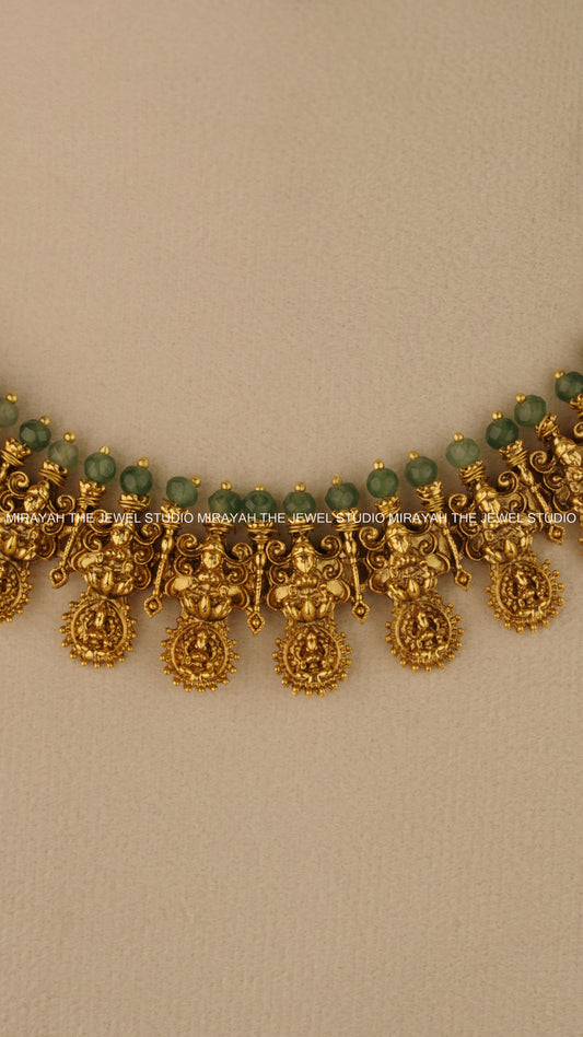 GREEN AURA COIN NECKLACE