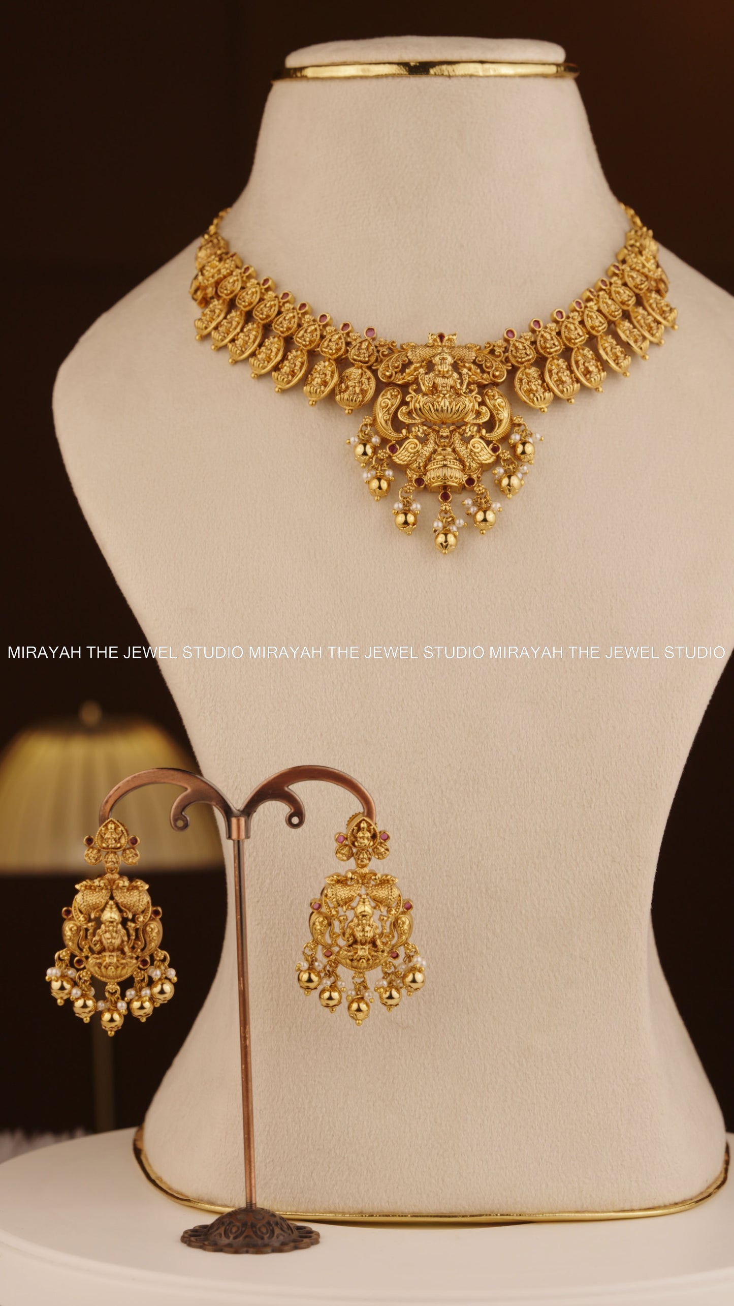 PREMIUM DEVASREE KAASU NECKLACE - RUBY