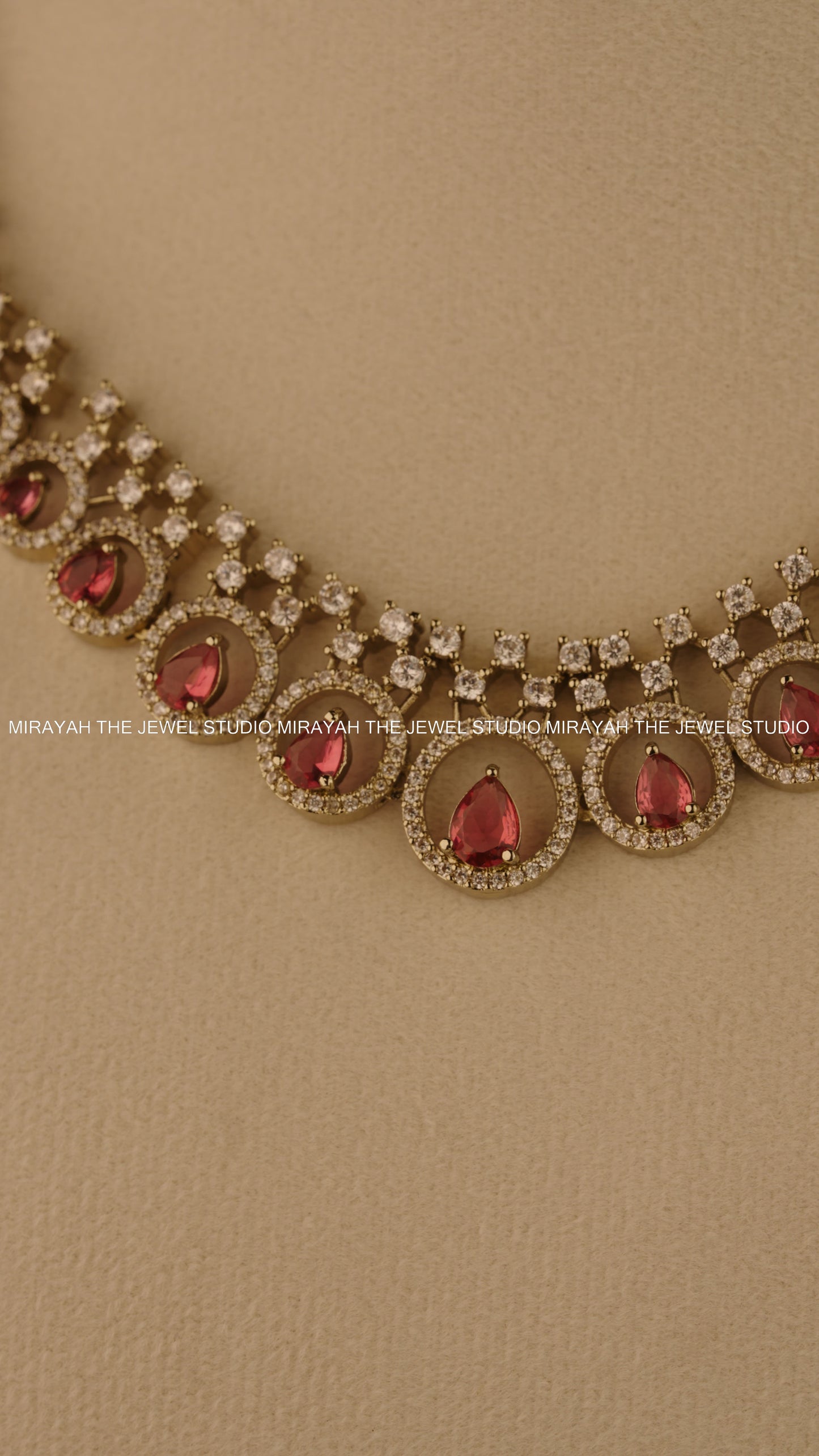 BLUSH DEW ELEGANCE NECKLACE - RUBY