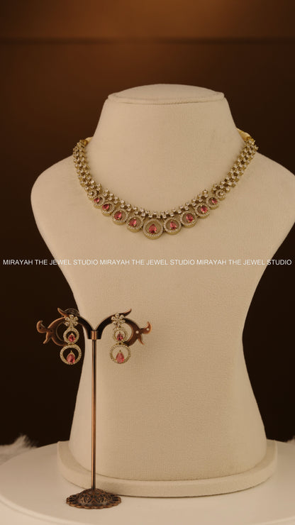 BLUSH DEW ELEGANCE NECKLACE - RUBY