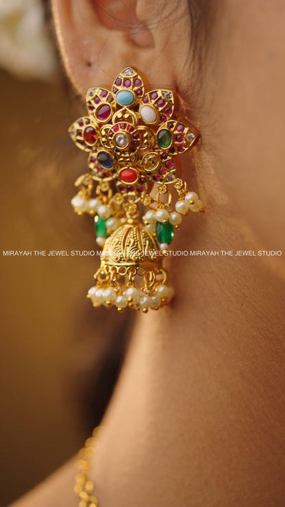 PREMIUM NAVARATNA COIN NECKLACE