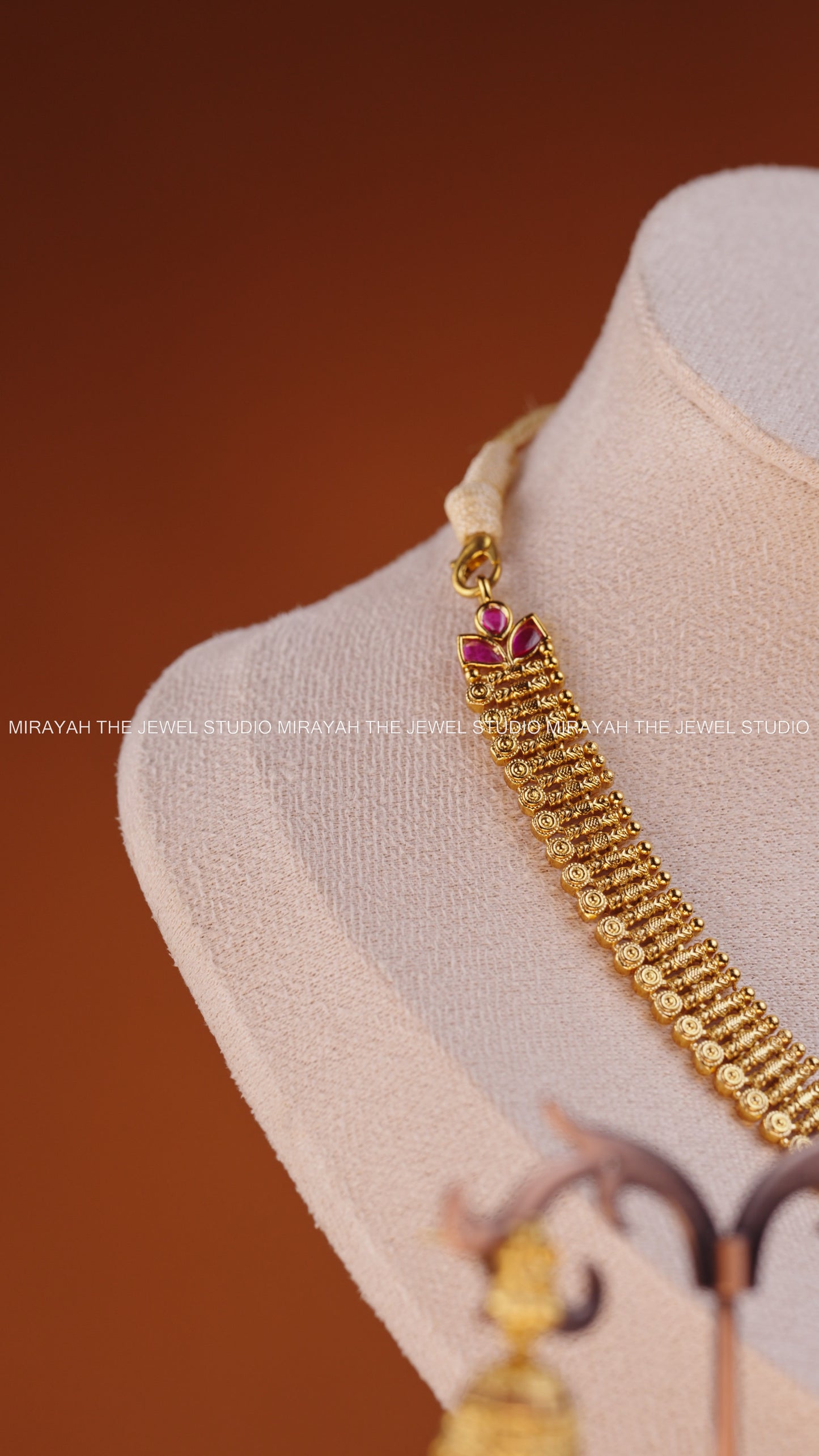 PREMIUM SWARNA LAHARI NECKLACE - PINK