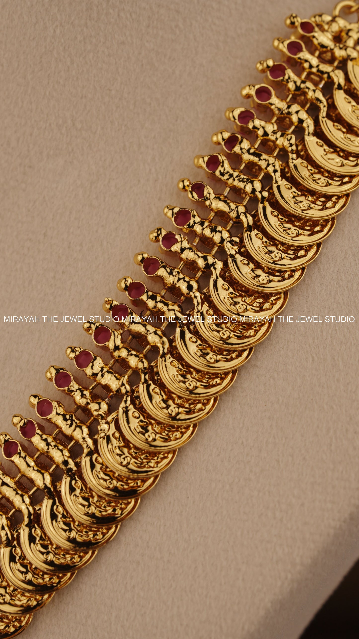 RAJALAKSHMI ROYALE KAASU NECKLACE - RUBY