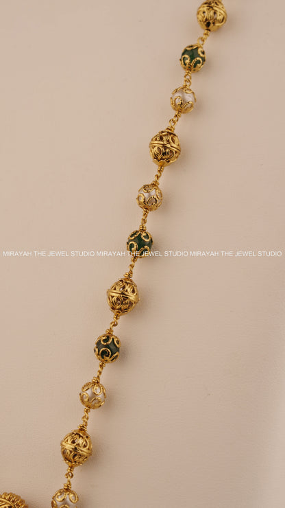HARE KRISHNA HARAM - GREEN AND RUBY