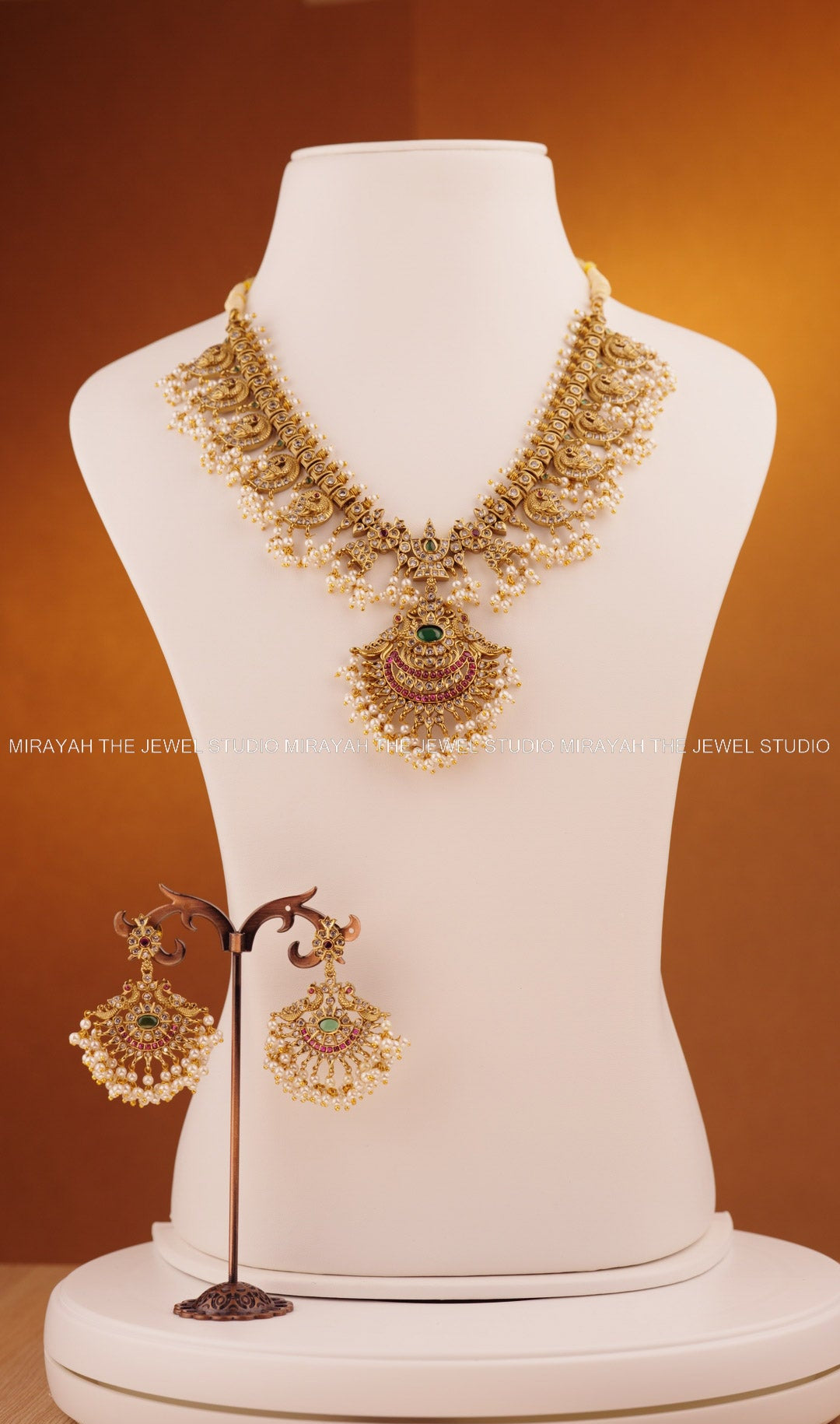 PREMIUM MOTI MAYURA NECKLACE
