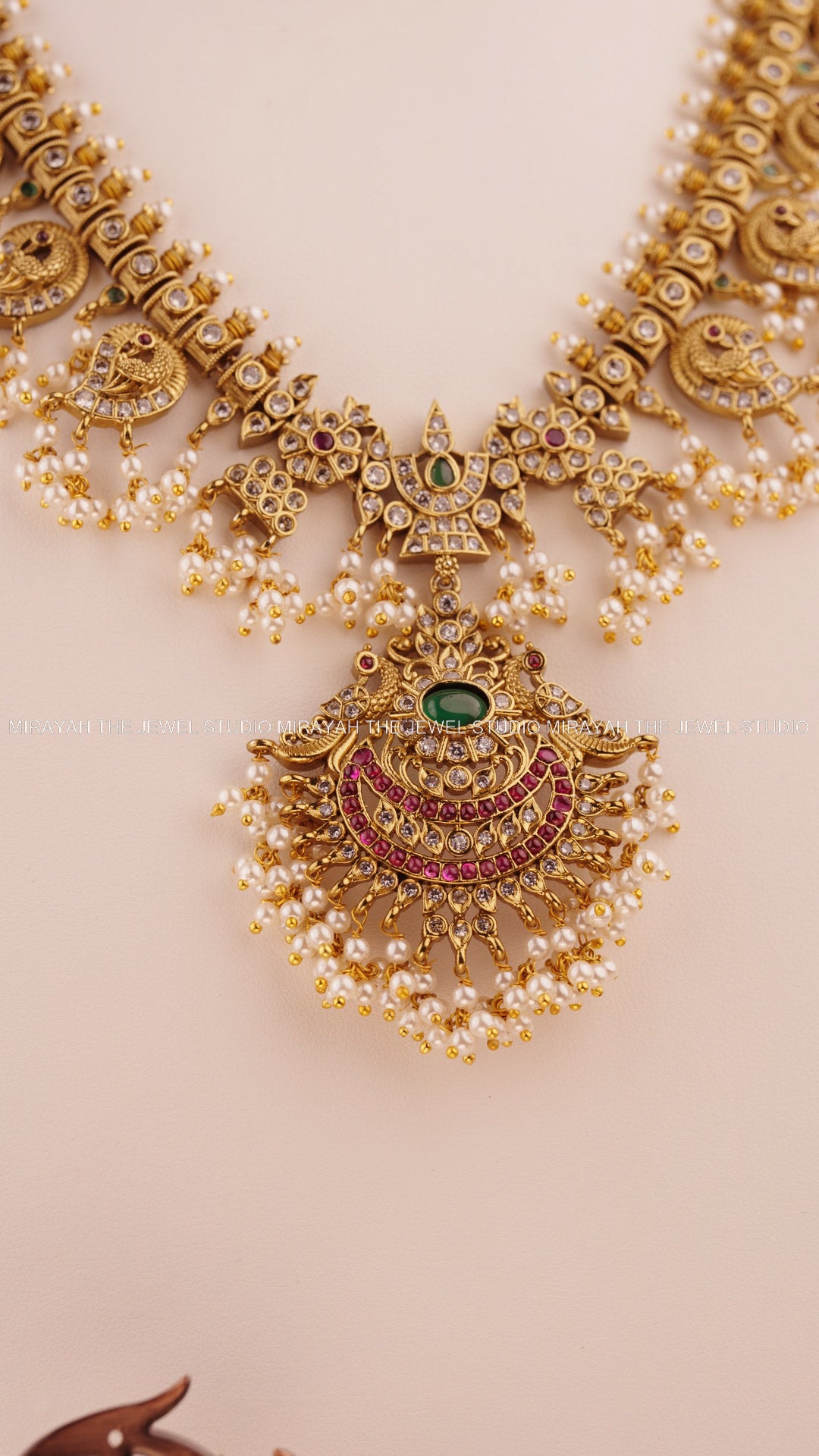 PREMIUM MOTI MAYURA NECKLACE