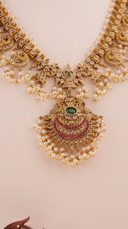 PREMIUM MOTI MAYURA NECKLACE
