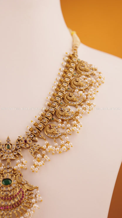 PREMIUM MOTI MAYURA NECKLACE