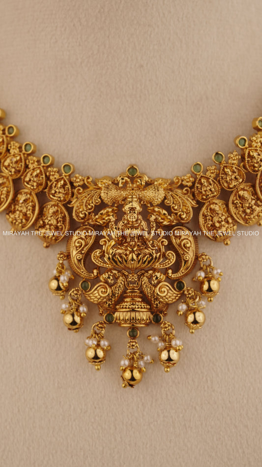 PREMIUM DEVASREE KAASU NECKLACE - GREEN