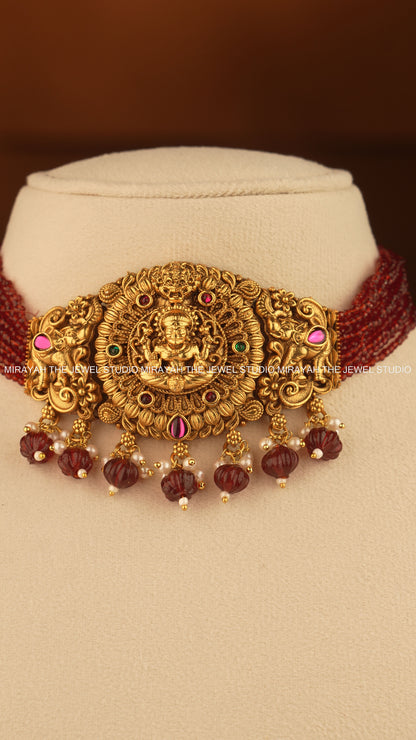 MANGALA DEEPA CHOKER -  MAROON RED