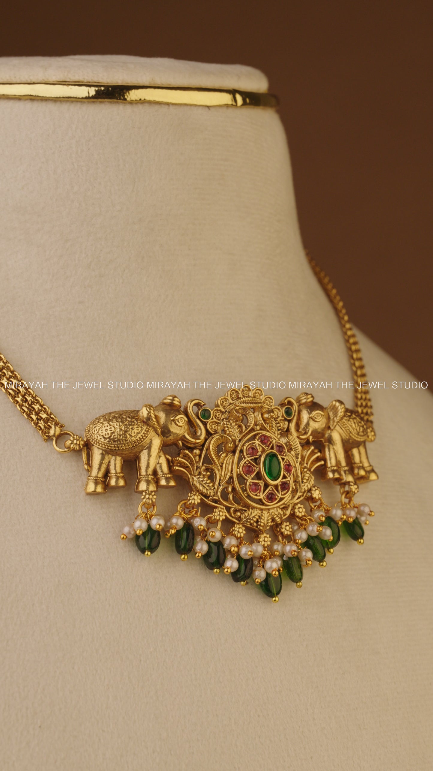 ELEPHANT LUXE CHOKER/NECKLACE - GREEN