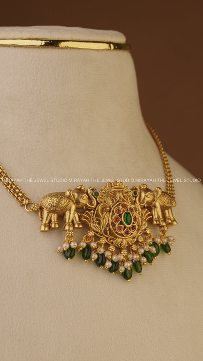 ELEPHANT LUXE CHOKER/NECKLACE - GREEN