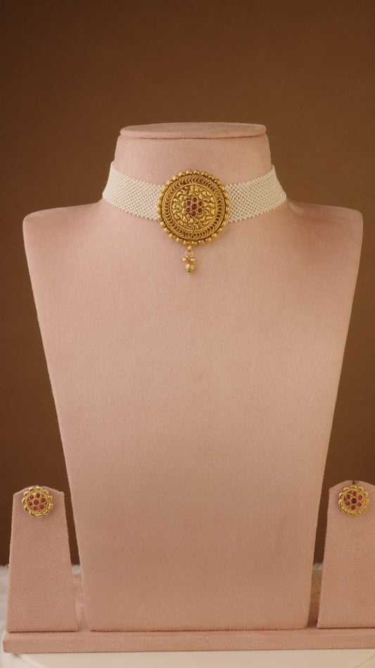 MUKTA CHAKRA CHOKER - RED