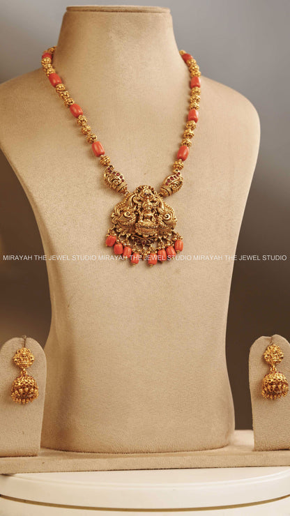 PREMIUM AKSHARA CORAL HARAM