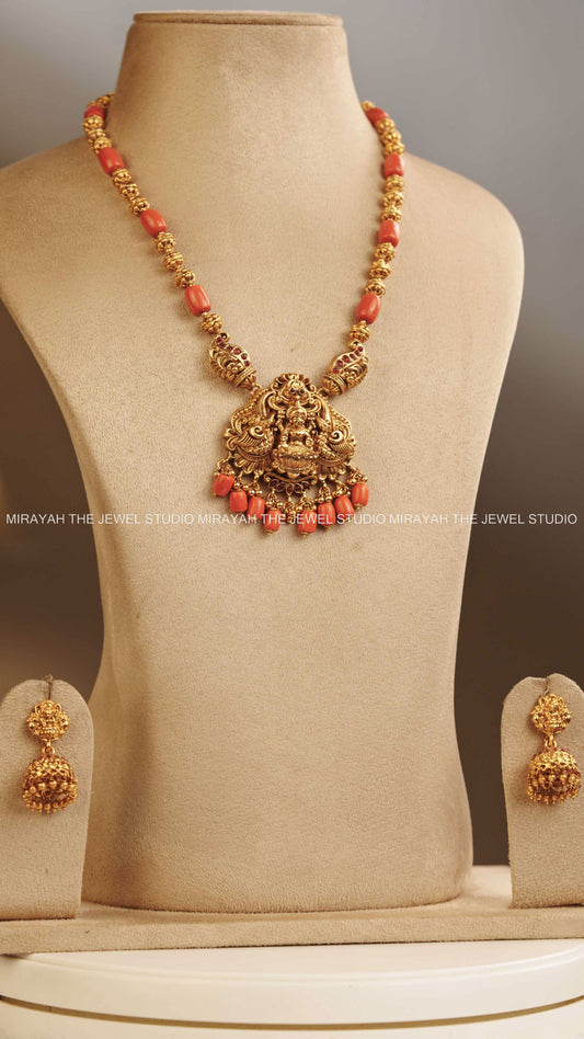 PREMIUM AKSHARA CORAL HARAM