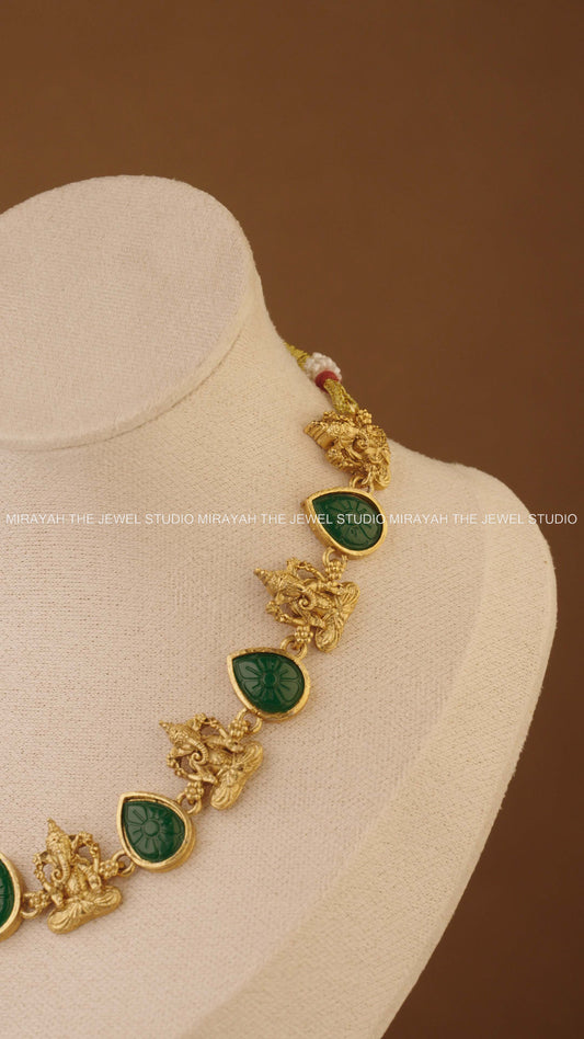 GANAPATHY GLOW NECKLACE - GREEN