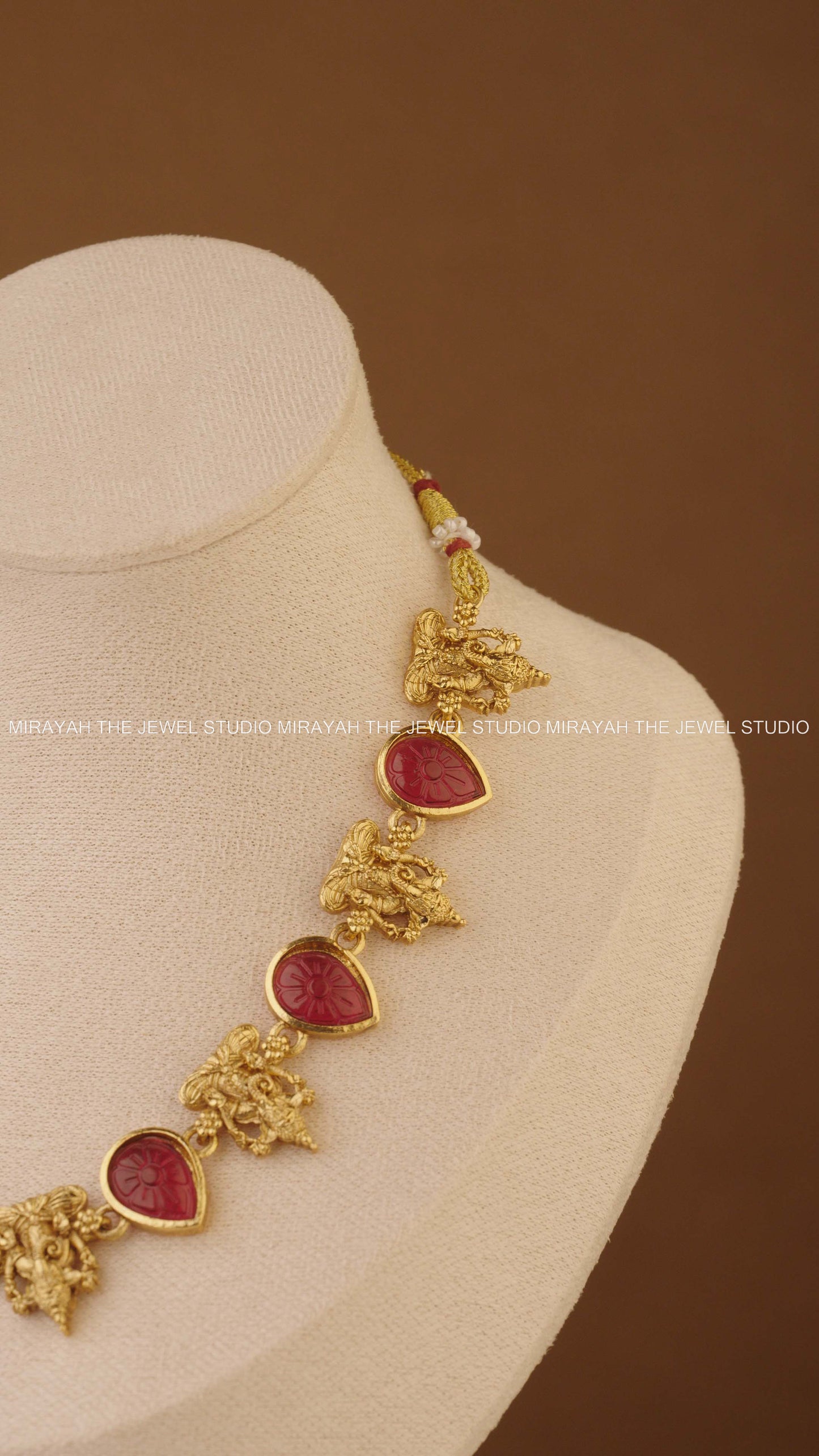 GANAPATHY GLOW NECKLACE -RED