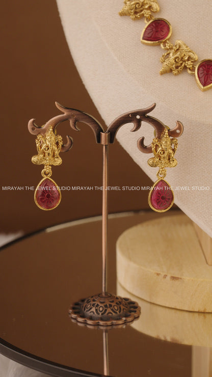 GANAPATHY GLOW NECKLACE -RED