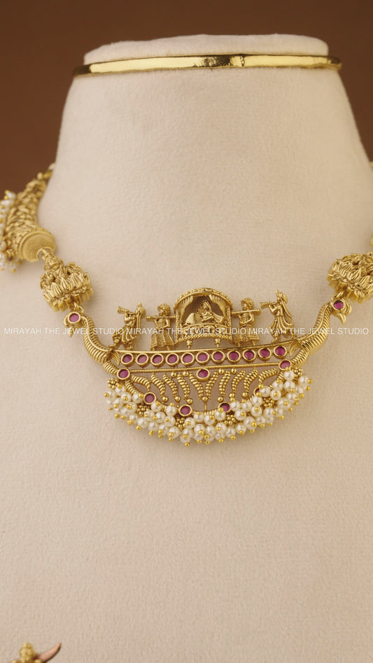 DEVYANI PEARL NECKLACE - PINK