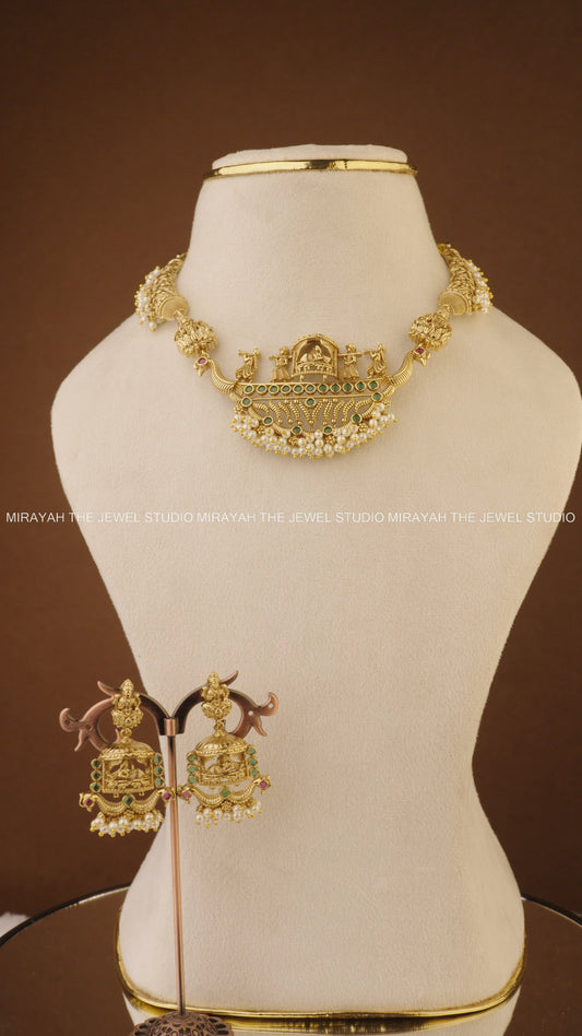 DEVYANI PEARL NECKLACE - GREEN