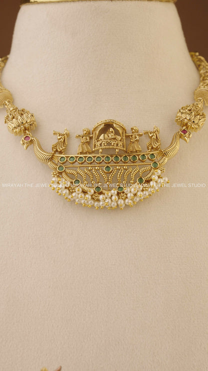 DEVYANI PEARL NECKLACE - GREEN