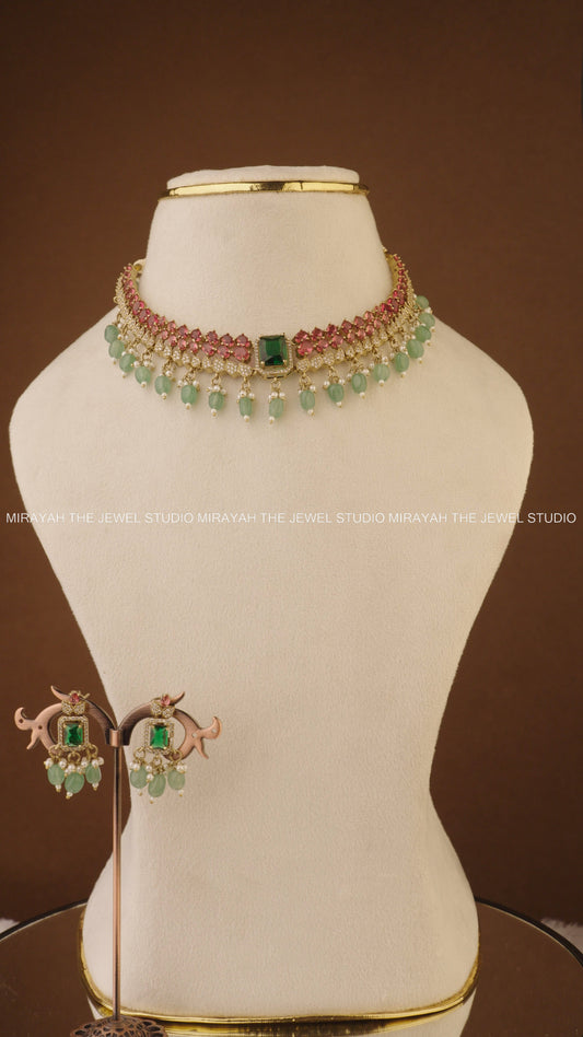 STRAWBERRY KUNDAN ELEGANCE NECKLACE